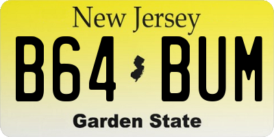 NJ license plate B64BUM