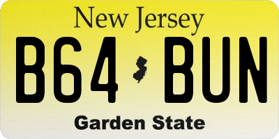 NJ license plate B64BUN