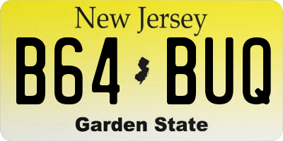 NJ license plate B64BUQ