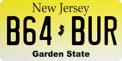 NJ license plate B64BUR