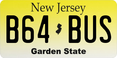 NJ license plate B64BUS
