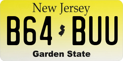 NJ license plate B64BUU