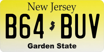NJ license plate B64BUV