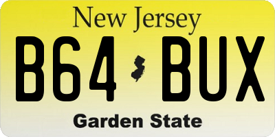 NJ license plate B64BUX