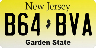 NJ license plate B64BVA