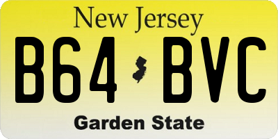 NJ license plate B64BVC