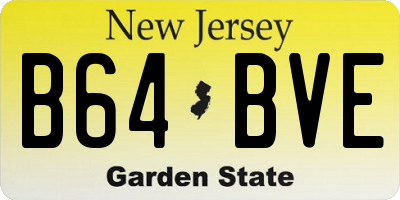 NJ license plate B64BVE