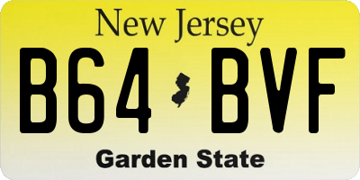 NJ license plate B64BVF