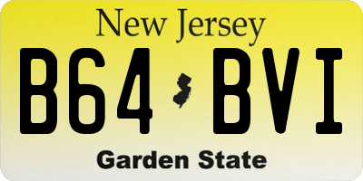NJ license plate B64BVI