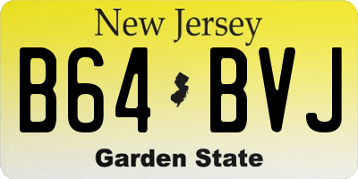 NJ license plate B64BVJ