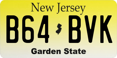 NJ license plate B64BVK