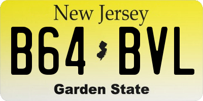 NJ license plate B64BVL