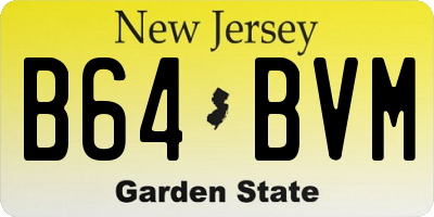 NJ license plate B64BVM
