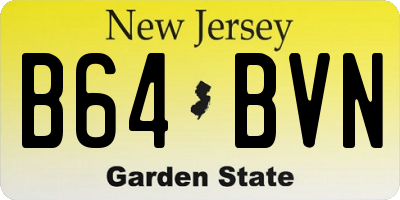 NJ license plate B64BVN