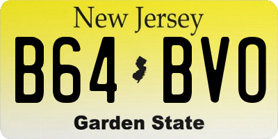 NJ license plate B64BVO