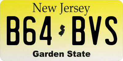 NJ license plate B64BVS