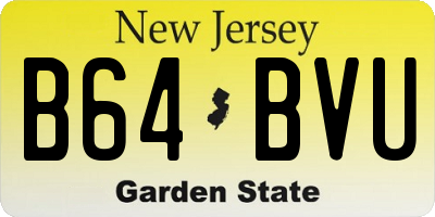 NJ license plate B64BVU
