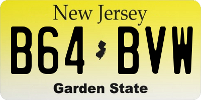 NJ license plate B64BVW