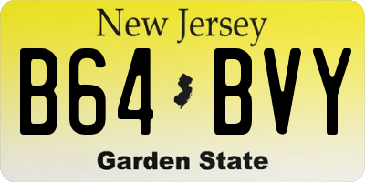 NJ license plate B64BVY