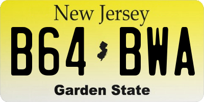 NJ license plate B64BWA