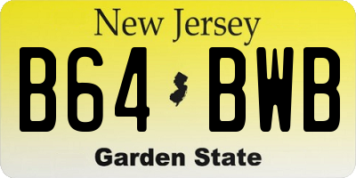 NJ license plate B64BWB