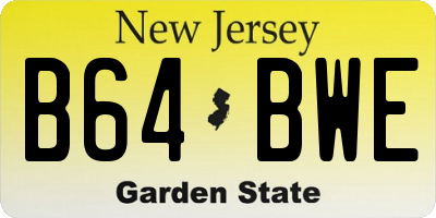 NJ license plate B64BWE