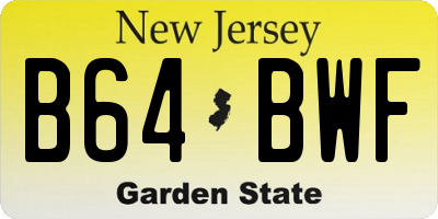 NJ license plate B64BWF