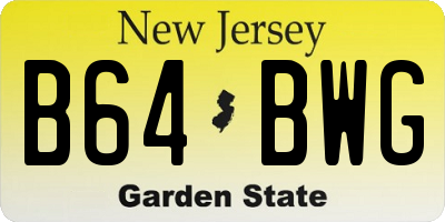 NJ license plate B64BWG
