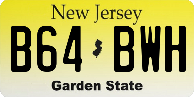 NJ license plate B64BWH