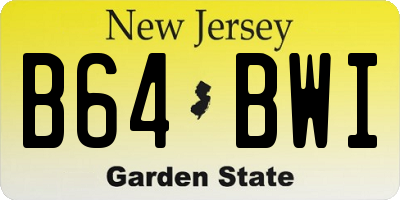 NJ license plate B64BWI