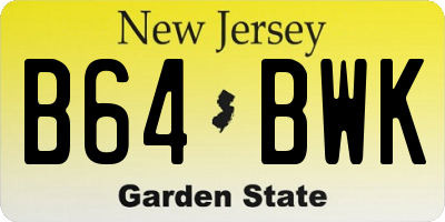 NJ license plate B64BWK