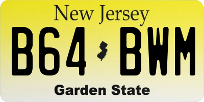 NJ license plate B64BWM