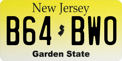 NJ license plate B64BWO