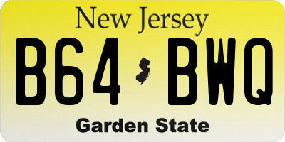 NJ license plate B64BWQ