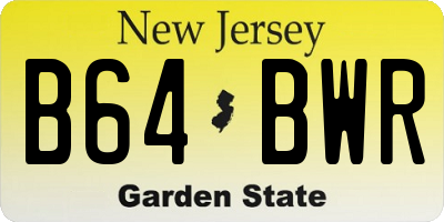 NJ license plate B64BWR