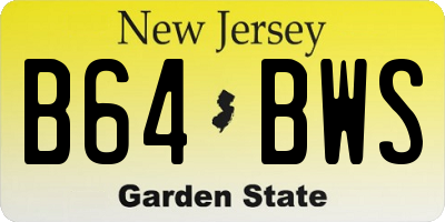 NJ license plate B64BWS