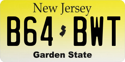 NJ license plate B64BWT