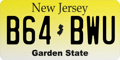 NJ license plate B64BWU