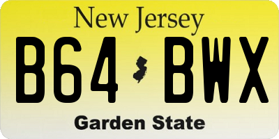 NJ license plate B64BWX