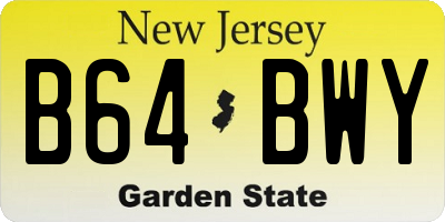 NJ license plate B64BWY