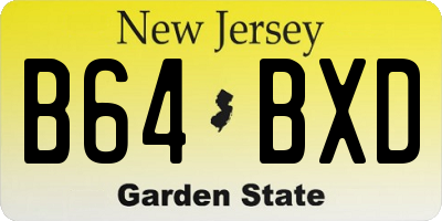 NJ license plate B64BXD