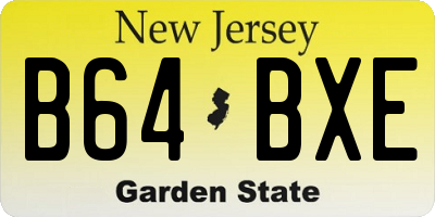 NJ license plate B64BXE