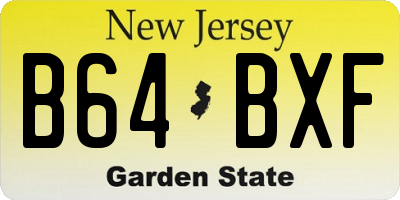 NJ license plate B64BXF