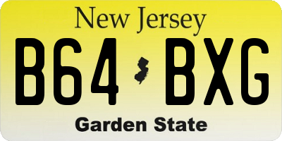 NJ license plate B64BXG