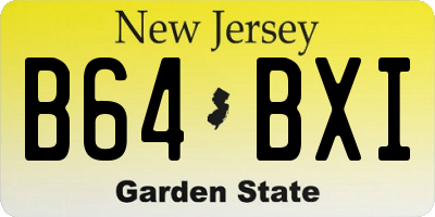 NJ license plate B64BXI