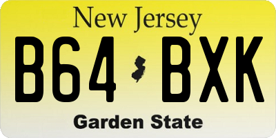 NJ license plate B64BXK
