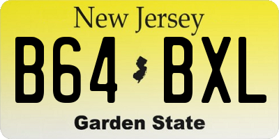NJ license plate B64BXL
