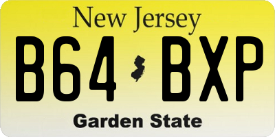 NJ license plate B64BXP