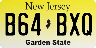 NJ license plate B64BXQ