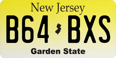 NJ license plate B64BXS